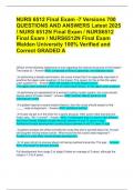 NURS 6512 Final Exam -7 Versions 700 QUESTIONS AND ANSWERS Latest 2025 &sol; NURS 6512N Final Exam &sol; NURS6512 Final Exam &sol; NURS6512N Final Exam Walden University 100&percnt; Verified and Correct GRADED A