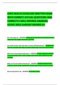 COPE HEALTH SCHOLARS WRITTEN EXAM WITH CORRECT ACTUAL QUESTIONS AND CORRECTLY WELL DEFINED ANSWERS LATEST 2025 ALREADY GRADED A&plus; 