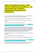 NRNP 6552&sol;NRNP6552 FINAL EXAM LATEST VERSION A 2025-2026 ALL 100 QUESTIONS AND CORRECT ANSWERS&vert;AGRADE&lpar;WALDEN UNIVERSITY&rpar;