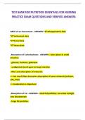 TEST BANK FOR NUTRITION ESSENTIALS FOR NURSING PRACTICE EXAM QUESTIONS AND VERIFIED ANSWERS