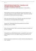 NUR 209 Mental Health Test 1 Questions and Complete Solutions Graded A&plus;