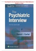 Test Bank for the Psychiatric Interview Fifth Edition by Daniel J&period; Carlat