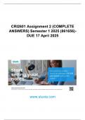 CRI2601 Assignment 2 &lpar;COMPLETE ANSWERS&rpar; Semester 1 2025 &lpar;861656&rpar;- DUE 17 April 2025