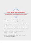 CDCA NERB QUESTIONS 2025 WITH GUARANTEED ACCURATE ANSWERS