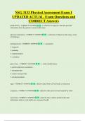 NSG 3133 Physical Assessment Exam 1  UPDATED ACTUAL  Exam Questions and  CORRECT Answers 
