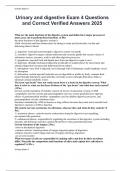 Urinary and digestive Exam 4 Questions and Correct Verified Answers 2025