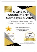 GGH3708 Assignment 3 &lpar;COMPLETE ANSWERS&rpar; Semester 1 2025 &lpar;869740&rpar; - DUE 28 March 2025