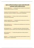 Agile Certified Practitioner Study Guide &lpar;PMI-ACP&rpar; questions with verified answers