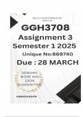 GGH3708 Assignment 3 &lpar;COMPLETE ANSWERS&rpar; Semester 1 2025 &lpar;869740&rpar; - DUE 28 March 2025