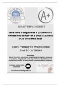 RSK2601 Assignment 1 &lpar;COMPLETE ANSWERS&rpar; Semester 1 2025 &lpar;152605&rpar;- DUE 28 March 2025&semi; 100&percnt;  correct solutions and explanations&period;