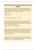 Illinois Real Estate Practice Exam questions with verified answers