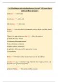 Certified Pennsylvania Evaluator Exam &lpar;CPE&rpar; questions with verified answers