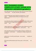 EFD TRAINING EXAM &vert;COMPLETE STUDY GUIDE EITH UPDATED ANSWERS&vert;graded A