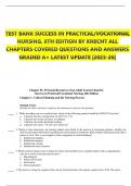 TEST BANK SUCCESS IN PRACTICAL&sol;VOCATIONAL NURSING&comma; 8TH EDITION BY KNECHT ALL CHAPTERS COVERED QUESTIONS AND ANSWERS GRADED A&plus; LATEST UPDATE &vert;2025-26&vert;
