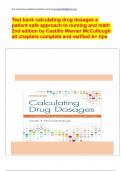Test bank calculating drug dosages a patient safe approach to nursing and math 2nd edition by Castillo Werner McCullough all chapters complete and verified A&plus; tips&period;pdf