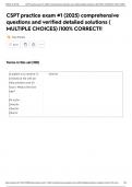 CSPT practice exam &num;1 &lpar;2025&rpar; comprehensive questions and verified detailed solutions &lpar; MULTIPLE CHOICES&rpar; &vert;100&percnt; CORRECT&excl;&excl;