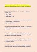 STATISTICS &lpar;STA&rpar; 261 FINAL EXAM &lpar;ACTUAL 2025&sol;2026&rpar; QUESTIONS AND VERIFIED ANSWERS&period;&lpar;MIAMI UNIVERSITY&period;