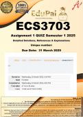 ECS3703 Assignment 1 &lpar;100&percnt; COMPLETE ANSWERS&rpar; Semester 1 2025  - DUE 31 March 2025