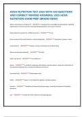 HOSA NUTRITION TEST 2025 WITH 450 QUESTIONS AND CORRECT VERIFIED ANSWERS&sol; 2025 HOSA NUTRITION EXAM PREP &lpar;BRAND NEW&excl;&rpar;