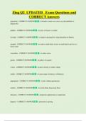 Zing Q2  UPDATED   Exam Questions and  CORRECT Answers 