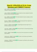 Zing Q2  UPDATED ACTUAL  Exam  Questions and CORRECT Answers 