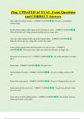 Zing  UPDATED ACTUAL  Exam Questions  and CORRECT Answers 
