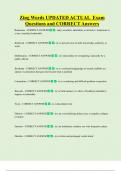 Zing   Bundled Exam Questions WITH  CORRECT Answers