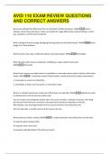 AVID 110 EXAM REVIEW QUESTIONS  AND CORRECT ANSWERS 