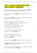 AVID 110 FINAL EXAM QUESTIONS  AND CORRECT ANSWERS 