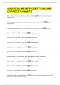 AVID EXAM REVIEW QUESTIONS AND  CORRECT ANSWERS 