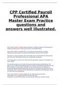 CPP Certified Payroll Professional APA Master Exam Practice questions and answers well illustrated&period;