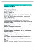 CALIFORNIA REAL ESTATE LAW EXAM QUESTIONS WITH COMPLETE ANSWERS 