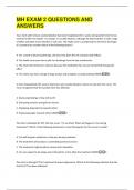 MH EXAM 2 QUESTIONS AND  ANSWERS 