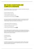 MH EXAM 2 QUESTIONS AND  COMPLETE ANSWERS 