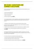 MH EXAM 1 QUESTIONS AND  CORRECT SOLUTIONS 