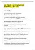 MH EXAM 1 QUESTIONS AND  CORRECT ANSWERS 