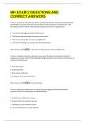 MH EXAM 2 QUESTIONS AND  CORRECT ANSWERS 