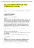 MH FINAL EXAM QUESTIONS WITH  COMPLETE SOLUTIONS 