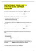 MOTOR SKILLS EXAM 1 CH&period; 1-4  QUESTIONS AND CORRECT  ANSWERS 