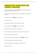 OEDIPUS REX&colon; EXAM NOTES AND  CORRECT ANSWERS 