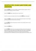 OEDIPUS REX EXAM QUESTIONS AND  ANSWERS 