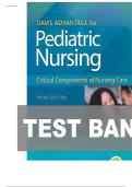 TEST BANK FOR Davis Advantage for Pediatric Nursing Critical Components of Nursing Care Third Edition by Diane Rudd&comma; Kathryn &semi; Kocisko ISBN&colon; 978-1719645706 ALL CHAPTERS COVERED 100 &percnt; VERIFIED A&plus; GRADE ASSURED&excl;&excl;&excl;&excl;NEW LATEST UPDATE&excl;&excl;&excl;&excl;