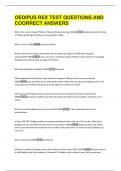OEDIPUS REX TEST QUESTIONS AND  COORRECT ANSWERS 