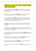 OEDIPUS THE KING TEST QUESTIONS  AND ANSWERS 