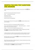 OEDIPUS THE KING TEST QUESTIONS  AND ANSWERS