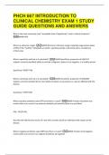 PHCH 667 INTRODUCTION TO  CLINICAL CHEMISTRY EXAM 1 STUDY  GUIDE QUESTIONS AND ANSWERS 