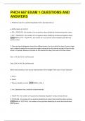 PHCH 667 EXAM 1 QUESTIONS AND  ANSWERS 