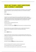 PHCH 667 EXAM 2 QUIZ QUESTIONS  AND CORRECT ANSWERS 