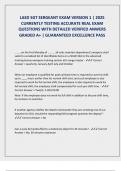LASD SGT SERGEANT EXAM VERSION 1 &vert; 2025  CURRENTLY TESTING ACCURATE REAL EXAM  QUESTIONS WITH DETAILED VERIFIED ANWERS  GRADED A&plus; &vert; GUARANTEED EXCELLENCE PASS