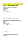 PHCH 667 FINAL EXAM QUESTIONS  AND CORRECT ANSWERS 